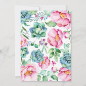 Botanisches Brautparty Pink Floral Einladung (Rückseite)