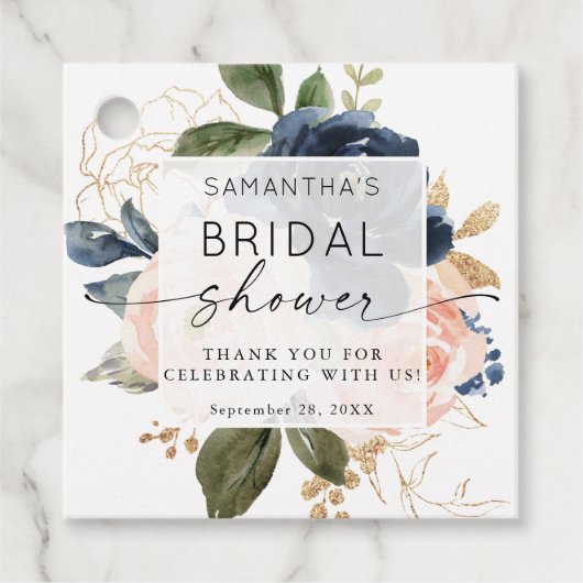 Botanisches Brautparty Pink Floral Geschenkanhänger (Vorderseite)