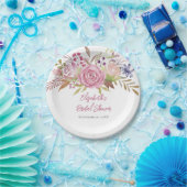 Botanisches Brautparty Pink Floral Pappteller (Party)