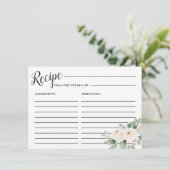Botanisches Brautparty Rezept-Karte Begleitkarte (Stehend Vorderseite)