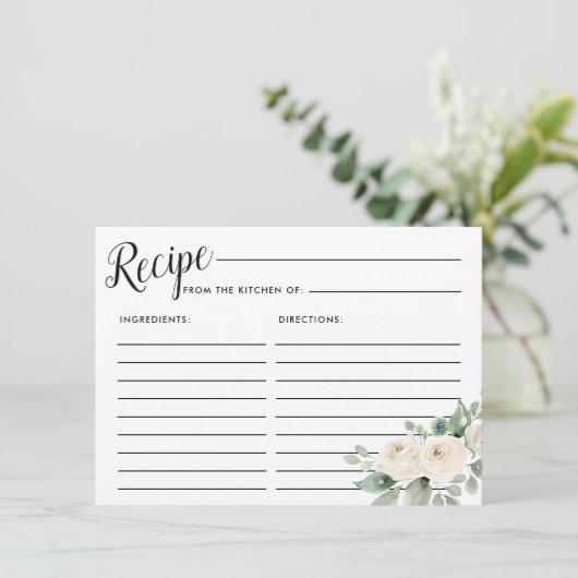 Botanisches Brautparty Rezept-Karte Begleitkarte (Stehend Vorderseite)