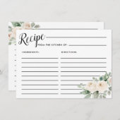 Botanisches Brautparty Rezept-Karte Begleitkarte (Vorne/Hinten)