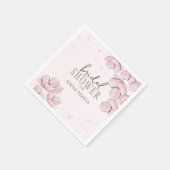 Botanisches Brautparty Rosa Blumenkirsche Blossom Serviette (Ecke)