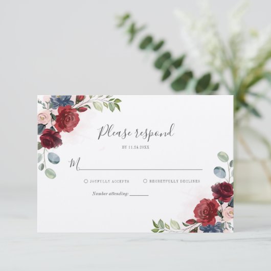 Botanisches Brautparty RSVP Karte (Stehend Vorderseite)