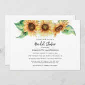 Botanisches Brautparty Sonnenblumen Einladung (Vorne/Hinten)
