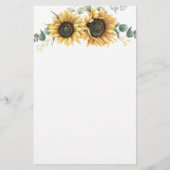 Botanisches Brautparty-Ticketkarte für Sonnenblume Briefpapier (Rückseite)