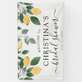 Botanisches Brautparty Watercolor Lemon Banner (Vertikal)