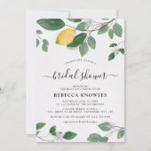 Botanisches Brautparty Watercolor Lemon Einladung (Vorderseite)