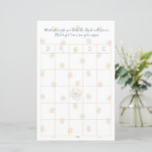 Botanisches Bridal Bingo Spiel (Stehend Vorderseite)
