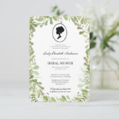Botanisches Bridgerton-Brautparty mit Grünpflanzen Einladung (Stehend Vorderseite)