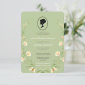 Botanisches Bridgerton-Brautparty mit Grünpflanzen Einladung (Stehend Vorderseite)