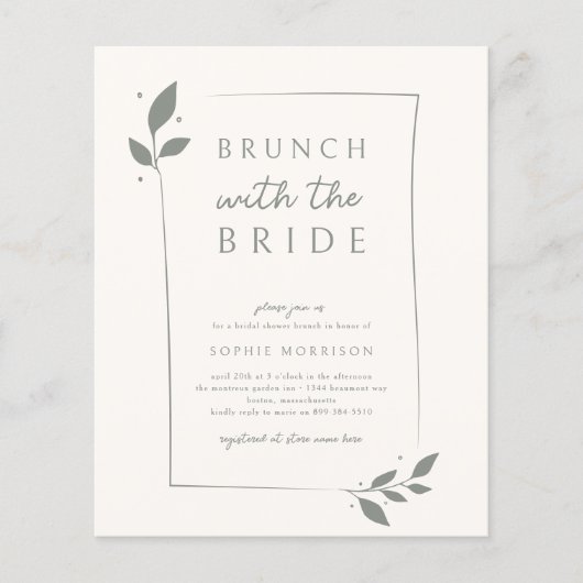 Botanisches Brunch-Brautparty (Vorderseite)