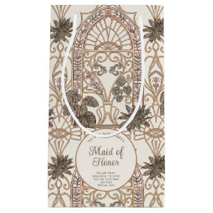 Botanisches Buntglas Art Nouveau Hochzeit Kleine Geschenktüte