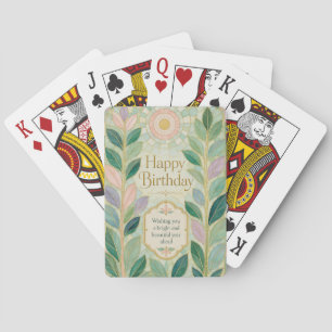 Botanisches Buntglas-Geburtstagsleuchten Spielkarten