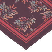 Botanisches Burgund Berries & Blätter Rote Streife Kurzer Tischläufer (Ecke)