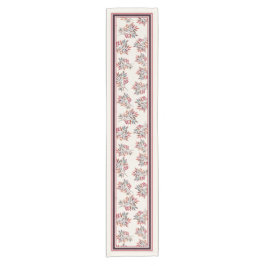 Botanisches Burgund Berries & Blätter Rote Streife Kurzer Tischläufer