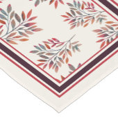 Botanisches Burgund Berries & Blätter Rote Streife Kurzer Tischläufer (Ecke)