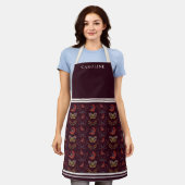 Botanisches Burgund Berries & Herbstlaub kundenspe Schürze (Getragen)
