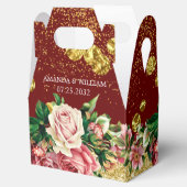 Botanisches Burgundy Elegante Wedding Favor Box Geschenkschachtel (Geöffnet)