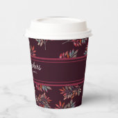 Botanisches Burgundy-Herbstlaub individuell anpass Pappbecher (Links)