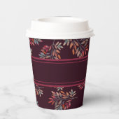 Botanisches Burgundy-Herbstlaub individuell anpass Pappbecher (Rückseite)