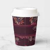 Botanisches Burgundy-Herbstlaub individuell anpass Pappbecher (Rechts)