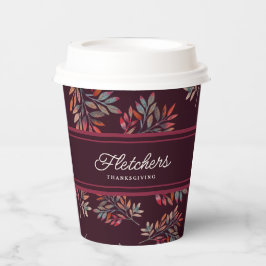 Botanisches Burgundy-Herbstlaub individuell anpass Pappbecher