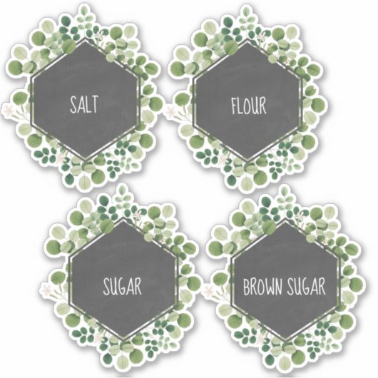 Botanisches Chalkboard Kitchen Canister Label (Vorderseite)