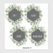 Botanisches Chalkboard Kitchen Canister Label (Blatt)