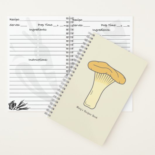 Botanisches Chanterelle Mushroom-Notebook Notizblock (Innen)