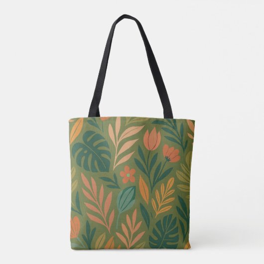 Botanisches Chaos - Nahtloses tropisches Leaf Tasche (Rückseite)