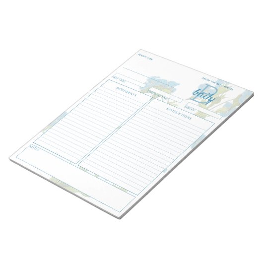 Botanisches Commelina individuell anpassbares Reze Notizblock (angewinkelt)