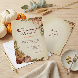Botanisches Cottagecore-Friendsgiving-Erntedankfes Einladung