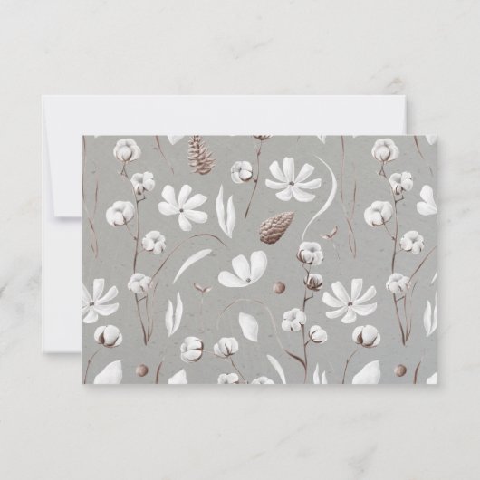 Botanisches Cotton Hochzeitkarten-UAWG RSVP Karte (Rückseite)