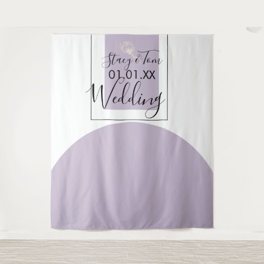Botanisches Cotton Pflanze Lavendel Wedding Foto Wandteppich (Vorderseite)