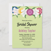 Botanisches Country Boho Rose Blumenkohl Brautpart Einladung (Vorderseite)