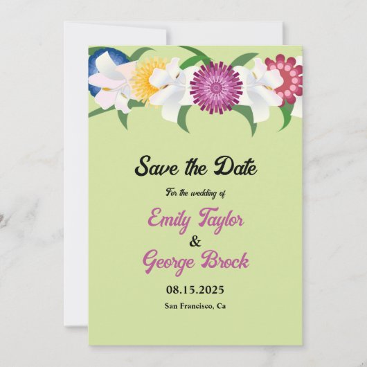 Botanisches Country Boho Rose Frühjahrssommage Save The Date (Vorderseite)