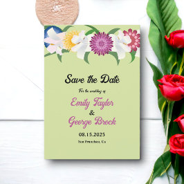 Botanisches Country Boho Rose Frühjahrssommage Save The Date
