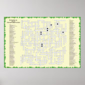Botanisches Crossword 156 Pflanze zum Funny Giant Poster (Vorne)