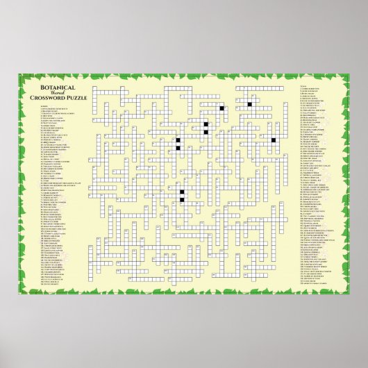 Botanisches Crossword 156 Pflanze zum Funny Giant Poster (Vorne)