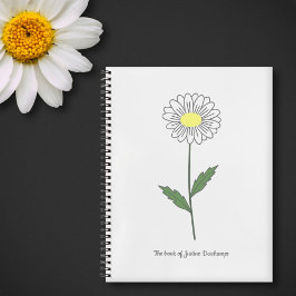 Botanisches Daisy-Blume-White-Notebook Notizblock