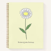 Botanisches Daisy-Blume-Yellow-Notebook Notizblock (Vorderseite)