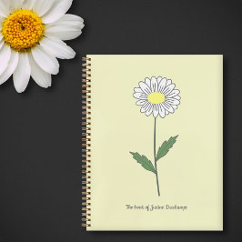 Botanisches Daisy-Blume-Yellow-Notebook Notizblock