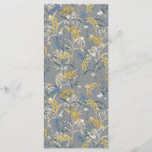 Botanisches Daisy Floral Yellow & Navy Blue Dinner Menükarte (Rückseite)