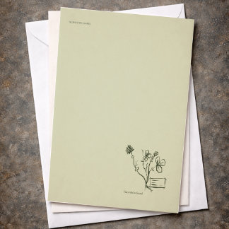 Botanisches Dark-Academia-Gartenlesegeschenk Briefbogen