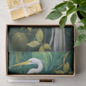Botanisches Design aus weißem Kranich, elegant tro Seidenpapier (Geschenk)