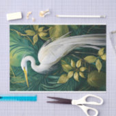 Botanisches Design aus weißem Kranich, elegant tro Seidenpapier (Handwerk)