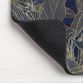 Botanisches Design der modernen Blue Gold Foliage  Mousepad (Ecke)