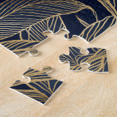 Botanisches Design der modernen Blue Gold Foliage Puzzle (Seite)