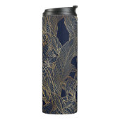 Botanisches Design der modernen Blue Gold Foliage  Thermosbecher (Nach links gedreht)